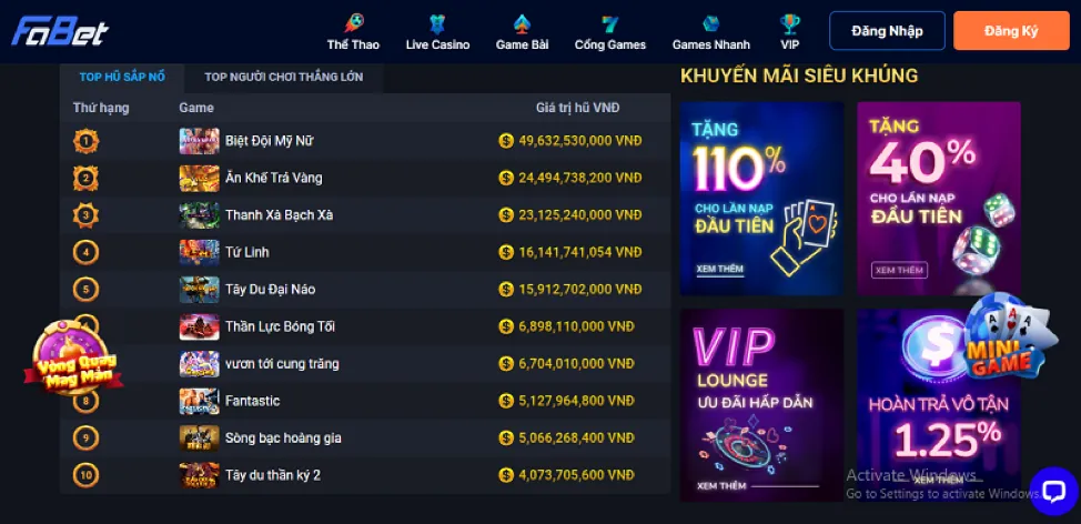 Tiền thưởng chào mừng 88vn nổ hũ